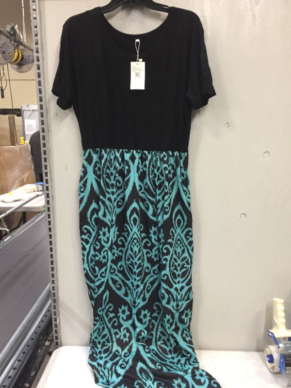 Photo 1 of AUSELILY WOMENS MAXI DRESS BACK/AQUA
SIZE XL