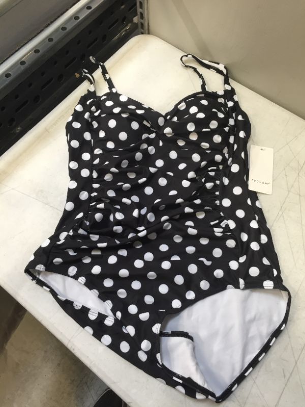 Photo 1 of EKOUAER WOMENS POLKA DOT BATHING SUIT ONE PC BLACK/WHITE
SIZE XL