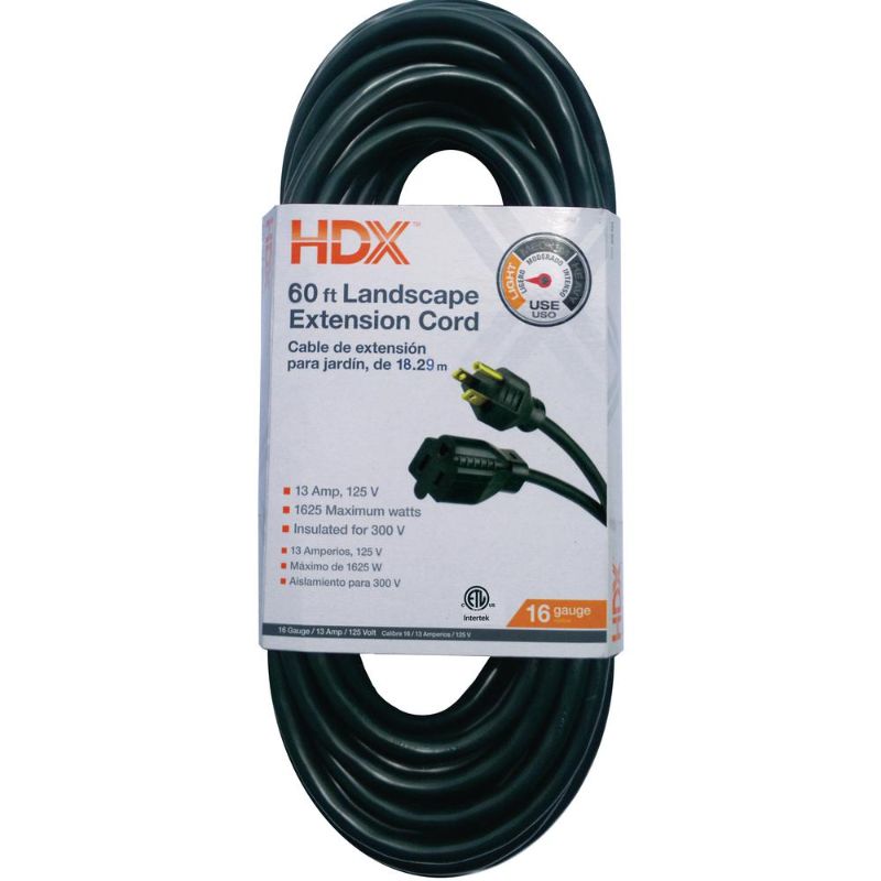 Photo 1 of 60 ft. 16/3 Holiday Extension Cord in Green
