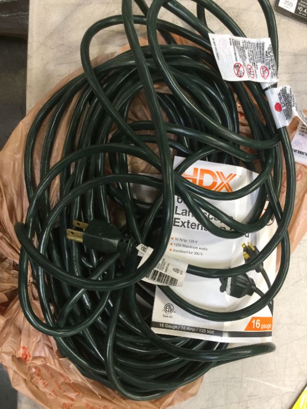 Photo 2 of 60 ft. 16/3 Holiday Extension Cord in Green
