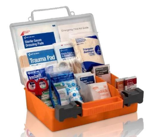 Photo 1 of 180-Piece, 25-Person Plastic OSHA First Aid Kit--damaged case 
