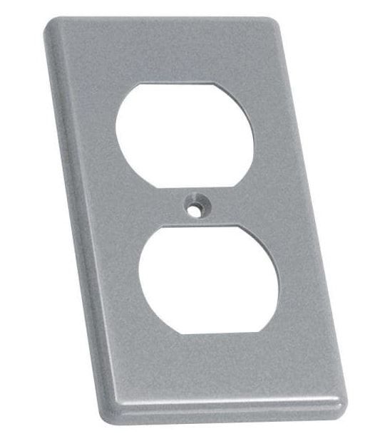 Photo 1 of 1 Gang Gray Non-Metallic Handy Box Duplex Receptacle Cover (10 pack)
