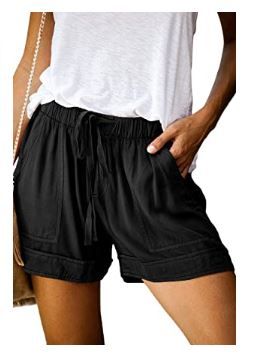 Photo 1 of BTFBM Women Casual Shorts Plain Solid Color Elastic Waist Drawstring Pockets Summer Beach Lightweight Short Lounge Pants
MEDIUM