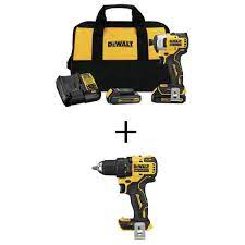 Photo 1 of ATOMIC 20-Volt MAX Cordless Brushless Compact 1/4 in. Impact Driver Kit/w ATOMIC 20V 1/2 in. Drill/Driver (Tool-Only)
