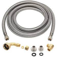 Photo 1 of 3/8 in. x 3/8 in. x 96 in. Stainless Steel Universal Dishwasher Supply Line
