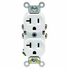 Photo 1 of 20 Amp Commercial Grade Duplex Outlet, White (10-Pack)
