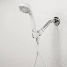 Photo 1 of 3-Spray 3.3 in. Single Wall Mount Handheld Adjustable Shower Head in White
