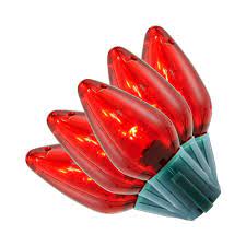 Photo 1 of 16 ft. 25-Light LED Red C9 Super Bright Steady Lit String Light
