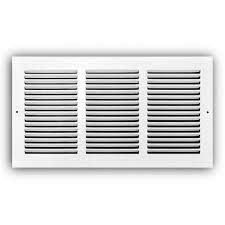 Photo 1 of 16 in. x 8 in. Steel Return Air Grille in White

