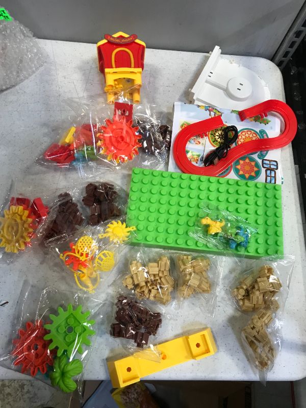 Photo 1 of Dinosaur Race Track Marble Run Electric Building Blocks Set Toys for Kids Ages 3-8 STEM Educational Construction Engineering Building Blocks Toys for Toddlers Boys Girls Ages 3+
