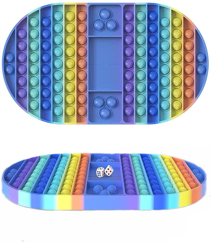 Photo 1 of LOVEYIKOAI Big Pop Fidget Toys,Jumbo Pop Sensory Fidget Sensory Toy Giant Rainbow Oval Chess Board Bubble Fidget Push Toys Huge Family Interactive Stress Relief Game for Kids and Adults (Oval)

