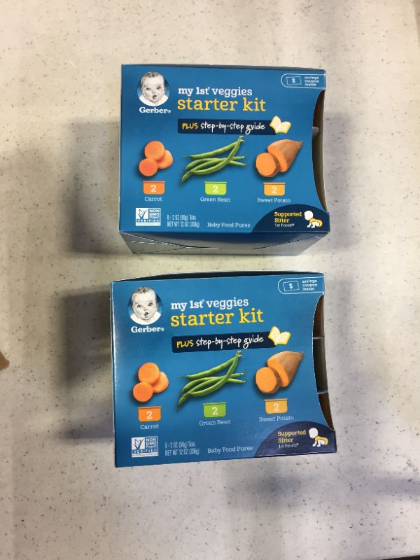 Photo 2 of Gerber 1st Foods My 1st Veggies Baby Food Starter Kit, 2 Oz Tubs -- 2 PCK
EXP DEC 31 2021