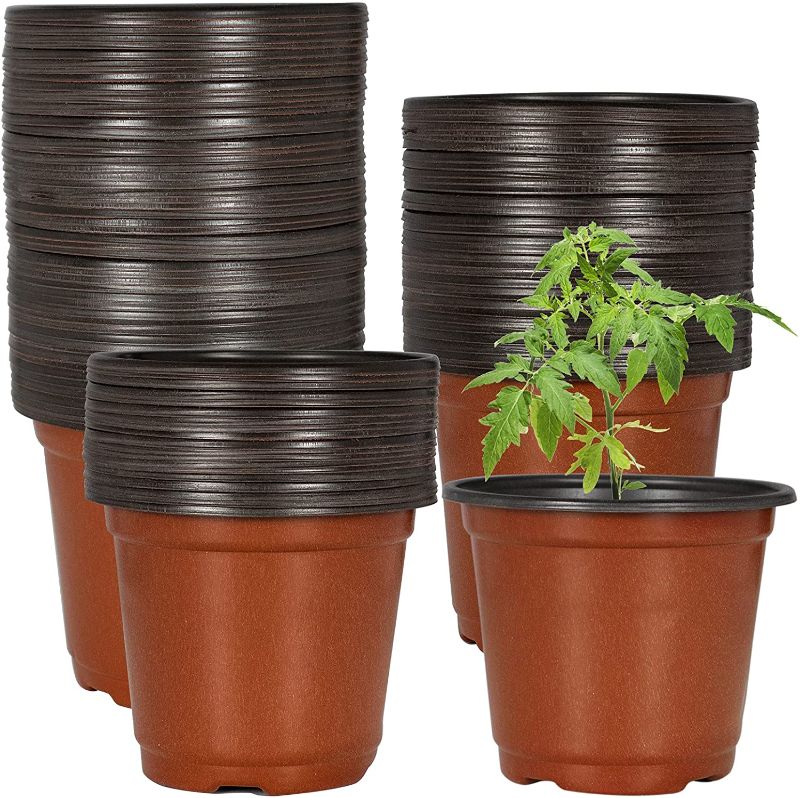 Photo 1 of 90 PCS Plant Nursery Pots- 4 Inch Plastic Pots For Plants- Plastic Plant Pots With Drainage Holes- Nursery Containers, Seed Starting Pots for Succulents, Herbs and Annuals
