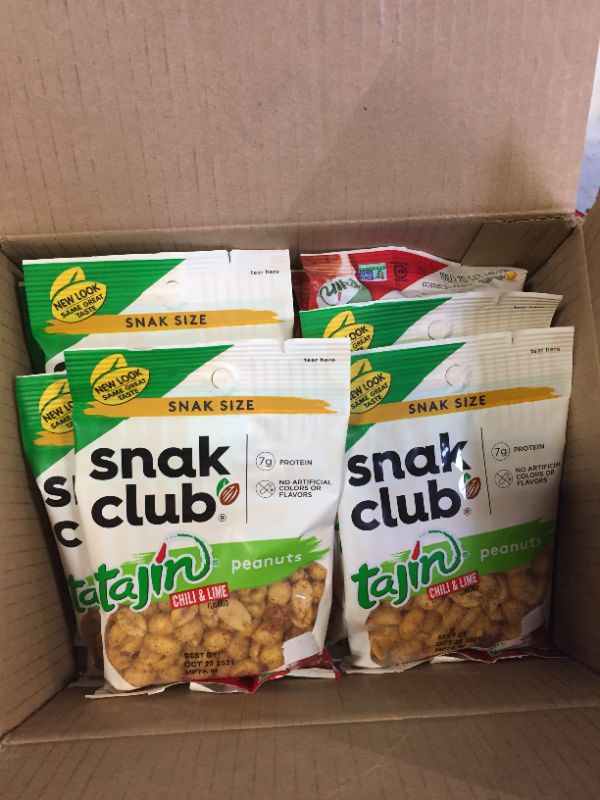 Photo 1 of Snak Club Tajin Chili & Lime Peanuts, Mild, 2.75 Ounce (Pack of 12)
exp oct 20 2021