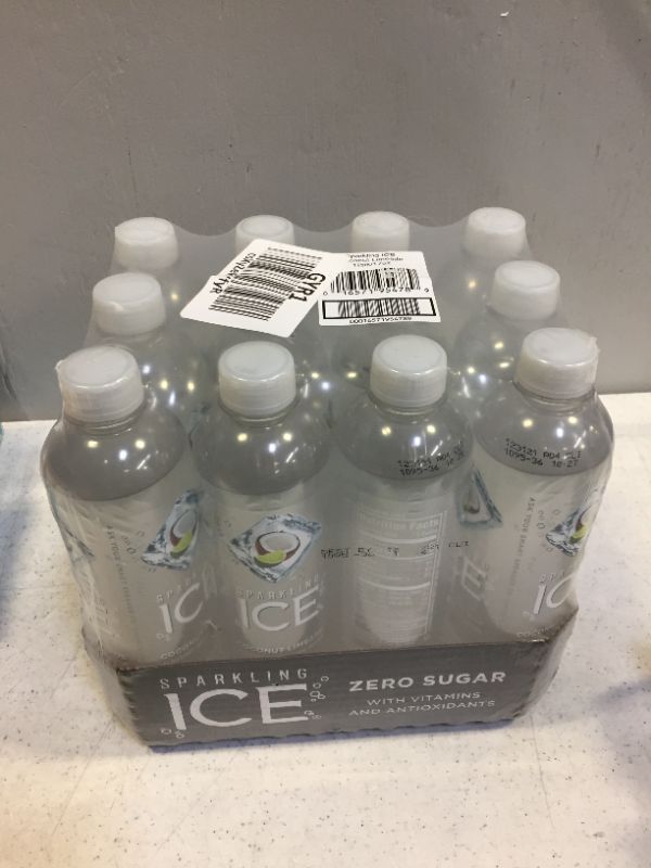 Photo 2 of Sparkling Ice, Coconut Limeade Sparkling Water, Zero Sugar Flavored Water, with Vitamins and Antioxidants, Low Calorie Beverage, 17 fl oz Bottles (Pack of 12)
EXP 12/31/21