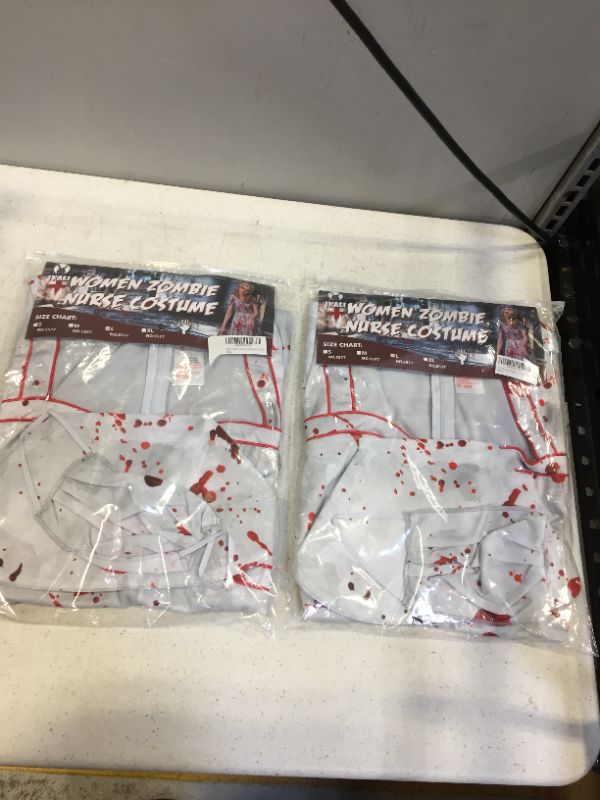 Photo 1 of IKALI HALLOWEEN COSTUME BLOODY ZOMBIE NURSE -- 2 PCK
SIZE L