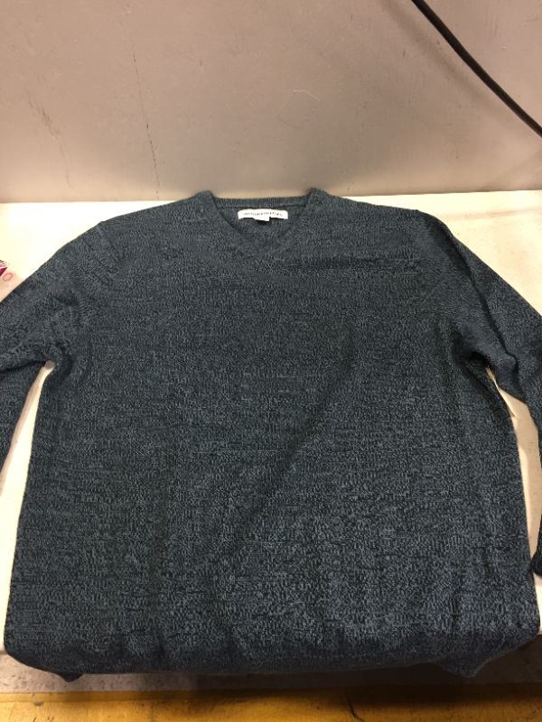 Photo 2 of Essentials Men's V-Neck Sweater, Navy Marled Large