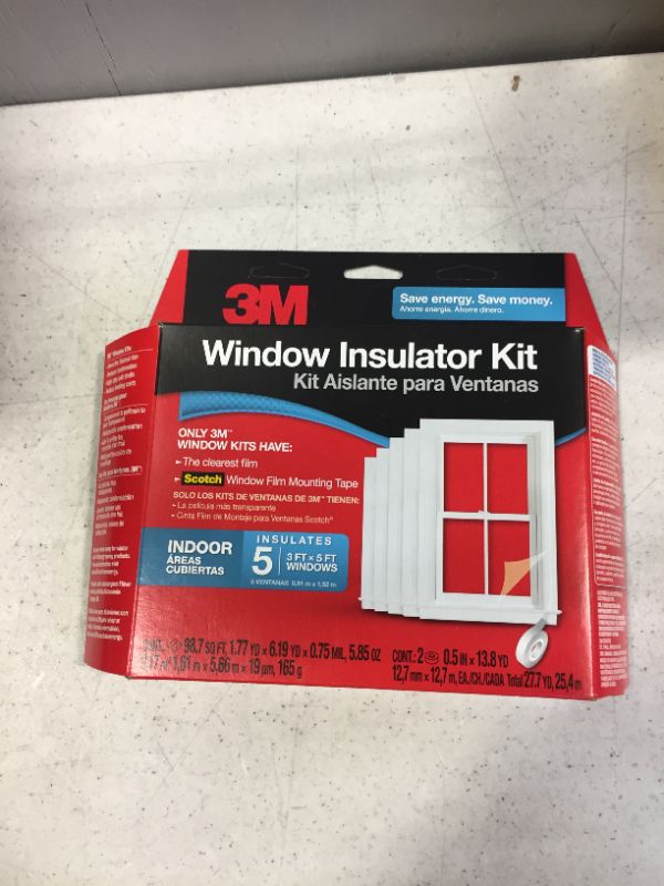 Photo 6 of 3M Indoor Window Insulator Kit, Window Insulation Film for Heat and Cold, 5.16 ft. x 17.5 ft., Covers Five 3 ft. by 5 ft. Windows- 5 pack (fa tory sealed)