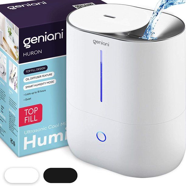 Photo 1 of Geniani Top Fill 4L Cool Mist Large Humidifier & Essential Oil Diffuser for Home - Smart Aroma Ultrasonic Air Humidifier for Large Room, Bedroom, Baby