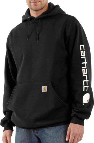 Photo 1 of Carhartt Men Midweight Sleeve Logo Hooded Sweatshirt (Regular and Big & Tall Sizes)
BLACK SIZE LARGE