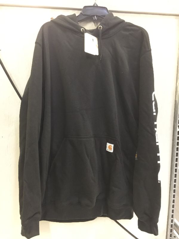 Photo 3 of Carhartt Men Midweight Sleeve Logo Hooded Sweatshirt (Regular and Big & Tall Sizes)
BLACK SIZE LARGE