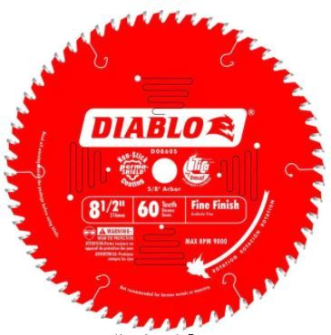 Photo 1 of 8-1/2 in. x 60-Tooth Fine Finish Slide Miter Circular Saw Blade
