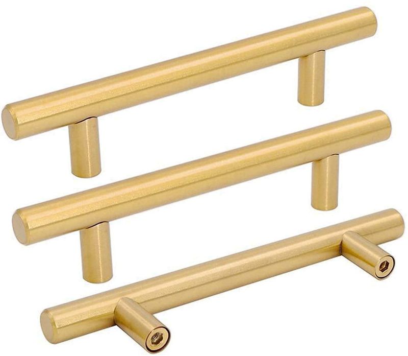 Photo 1 of 25 Pack goldenwarm Cabinet Handles Brushed Brass Dresser Drawer Hardware Pulls 5 in 