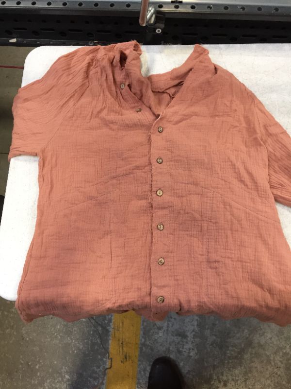 Photo 1 of Generic women's pink small roughspun button up shirt