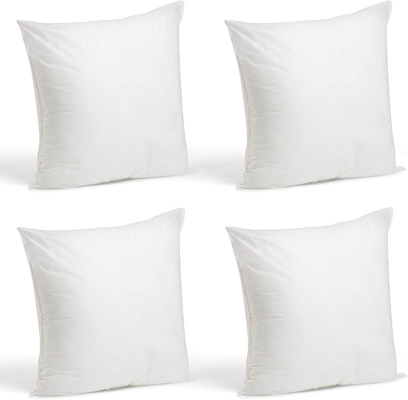 Photo 1 of Foamily Throw Pillows Insert Set of 4-18 x 18 Insert for Decorative Pillow Covers - Made in USA - Bed and Couch Pillows
