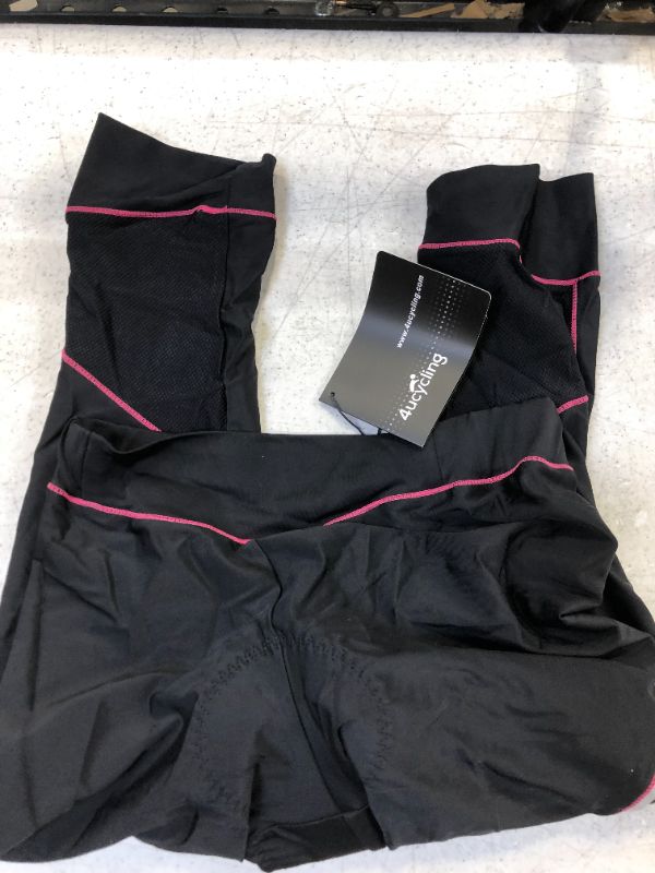 Photo 3 of 4ucycling women cycling leggins pants color black and pink size small