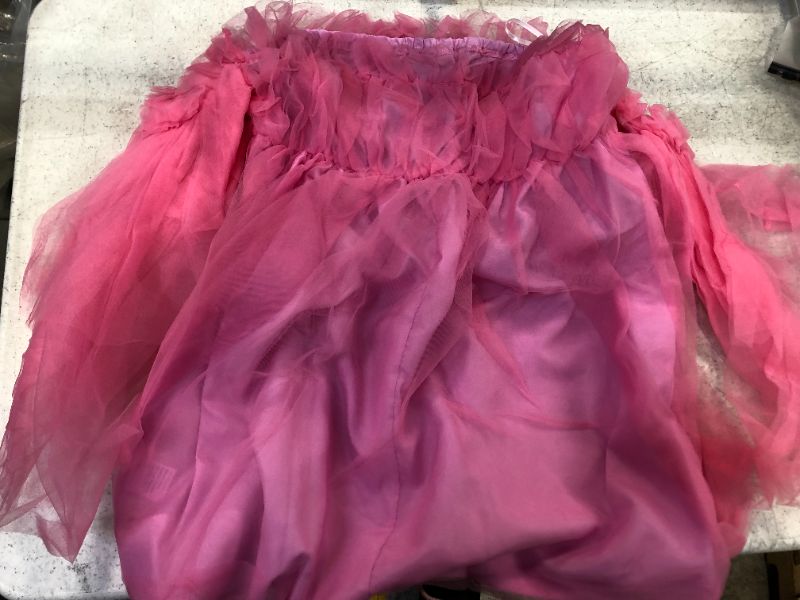 Photo 1 of girls long sleeve dress puff type color pink size large 