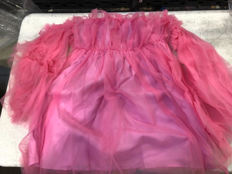 Photo 1 of girls long sleeve puffy dress color pink size small 