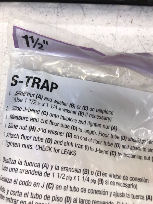Photo 1 of 1-1/2 in. White Plastic Sink Drain S-Trap
