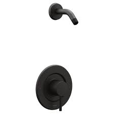 Photo 1 of Align Single-Handle Posi-Temp Shower Faucet Trim Kit in Matte Black (Valve and Shower Head Not Included)
