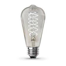 Photo 1 of 60-Watt Equivalent ST19 Dimmable Spiral Filament Clear Glass E26 Vintage Edison LED Light Bulb, Daylight and warm light 2 different kinds 
