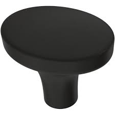 Photo 1 of  Mila 1-1/4 in. (32 mm) Matte Black Cabinet Knob 12 pack 
