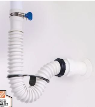 Photo 1 of 1.25 in. Rubber Threaded P-Trap Bathroom Single Sink Drain Kit
