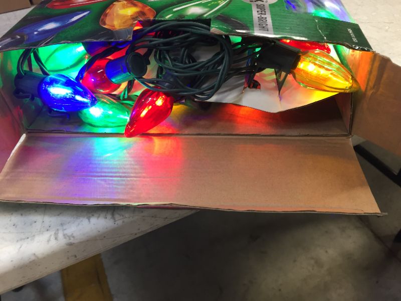 Photo 2 of 16 ft. 25-Light LED Multi Color C9 Super Bright Steady lit String Light
