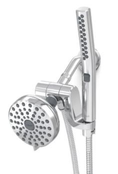 Photo 1 of 12-spray 5 in. High PressureDual Shower Head and Handheld Shower Head in Chrome
