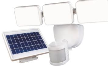 Photo 1 of 180° 3-Head White Solar Powered Motion Outdoor Integrated LED Flood Light
