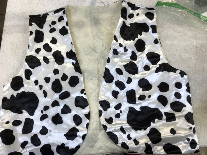 Photo 1 of mens cowboy vest cow themed color black and white size extra large 