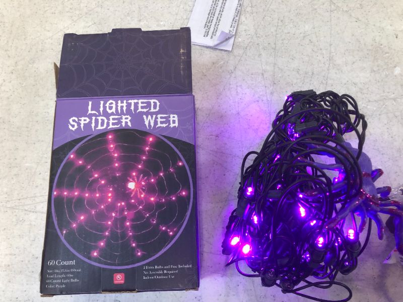 Photo 1 of lighted spider web 