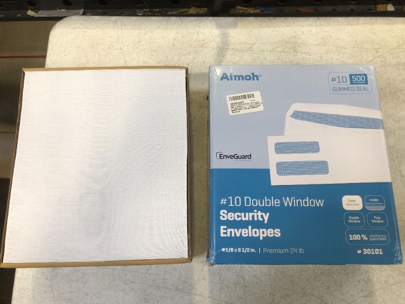 Photo 2 of Aimoh #10 Single Left Window Envelopes -Gummed Closure -Size 4-1/8x9-1/2 Inches -24LB-500 Count
