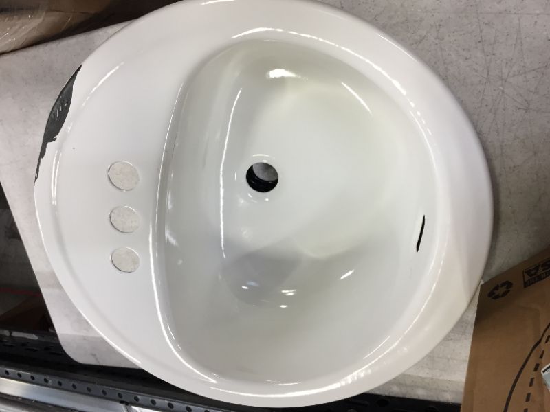 Photo 2 of Bootz Industries Laurel Round Drop-In Bathroom Sink in White