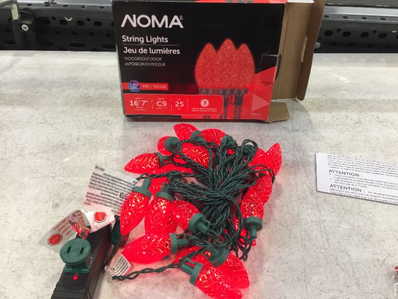 Photo 1 of Noma 25 Red String Lights C9 Bulbs 16' 17"