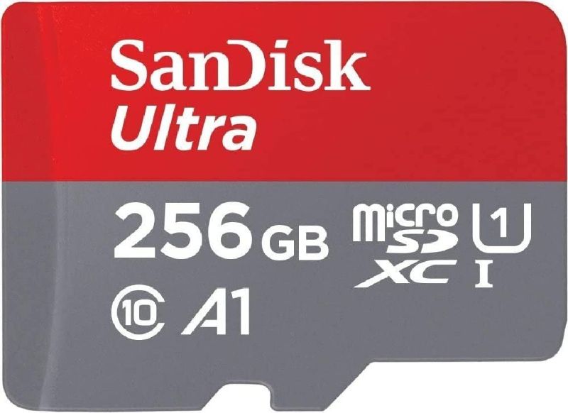 Photo 1 of SanDisk 256GB Ultra MicroSDXC UHS-I Memory Card with Adapter - 120MB/s, C10, U1, Full HD, A1, Micro SD Card - SDSQUA4-256G-GN6MA
