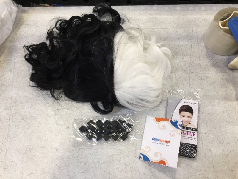 Photo 1 of ColorGround Women's Black and White Wig