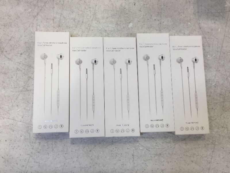 Photo 2 of BENEWY Earbuds, in-Ear Earbuds Wired Earphones with Volume Control & Built-in Microphone, Wired in-Ear Headphones with Noise Isolating, Compatible with iPhone, Samsung, MP3, 3.5mm Interface 5 Pack