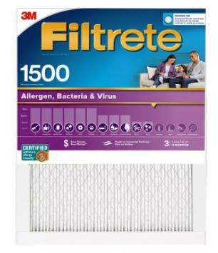 Photo 1 of Filtrete Allergen Bacteria and Virus Air Filter 1500 MPR 16X20X1IN 
