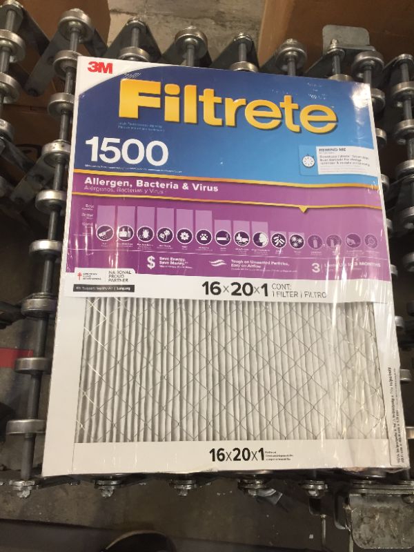 Photo 1 of Filtrete Allergen Bacteria and Virus Air Filter 1500 MPR 16X20X1IN 

